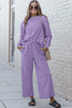 Double Take Full Size Textured Long Sleeve Top and Drawstring Pants Set - Carbone's Marketplace