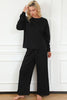 Double Take Full Size Textured Long Sleeve Top and Drawstring Pants Set - Carbone's Marketplace