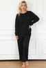 Double Take Full Size Textured Long Sleeve Top and Drawstring Pants Set - Carbone's Marketplace