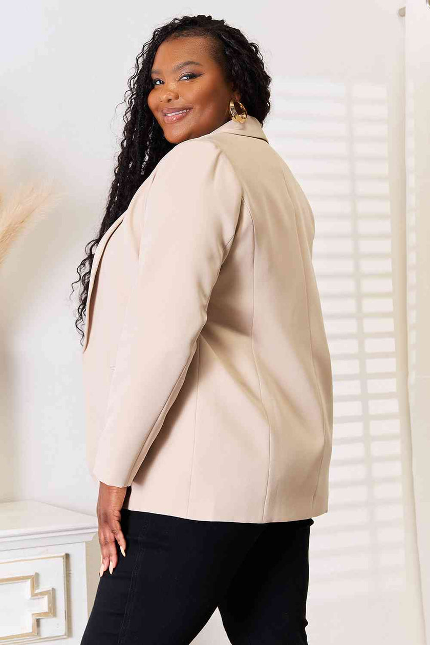 Double Take Shawl Collar Long Sleeve Blazer - Carbone's Marketplace