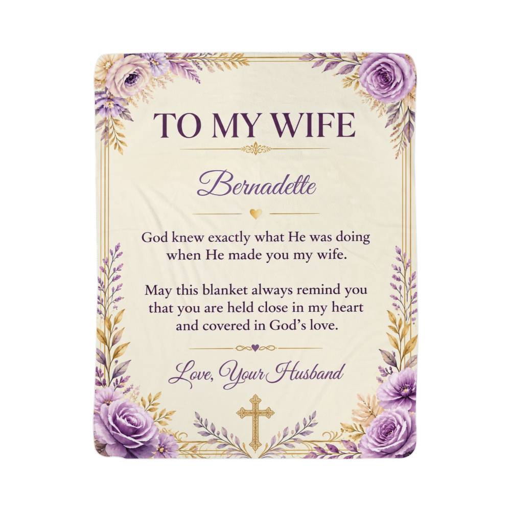 To My Wife Personalized Sherpa Blanket | Christian Gift From Husband