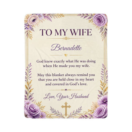 To My Wife Personalized Sherpa Blanket | Christian Gift From Husband