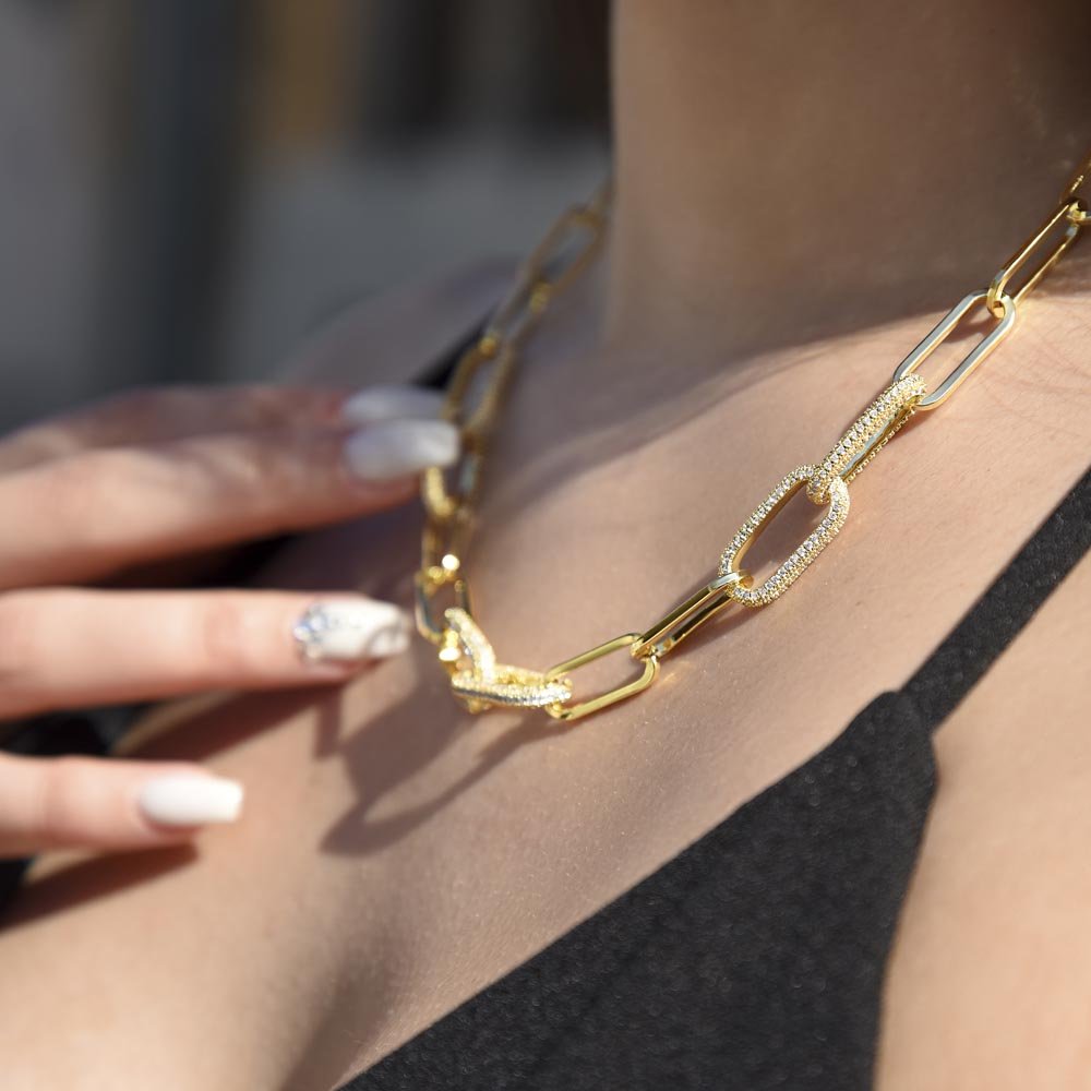Empire Builder - CZ Paperclip Chain - Carbone's Marketplace