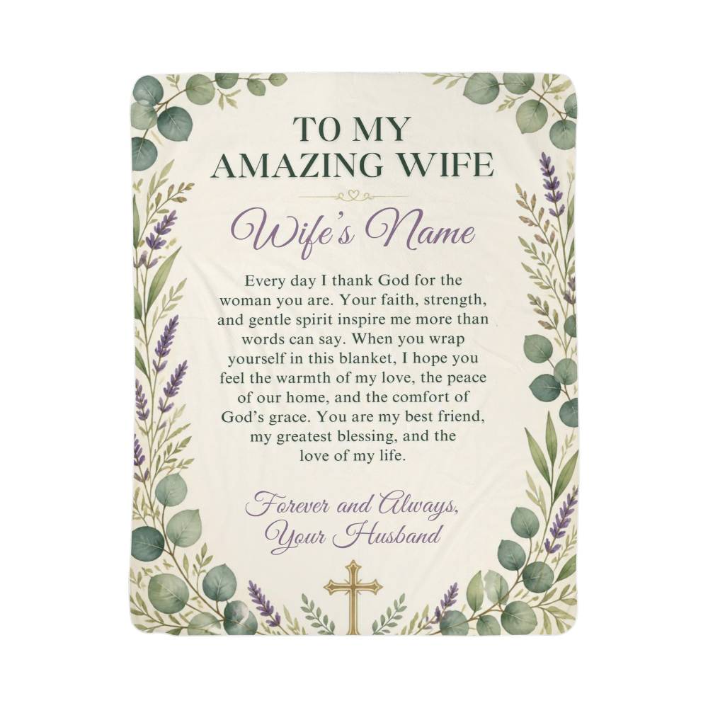 All Sherpa Fleece Blanket for Wife, Christian Love Gift
