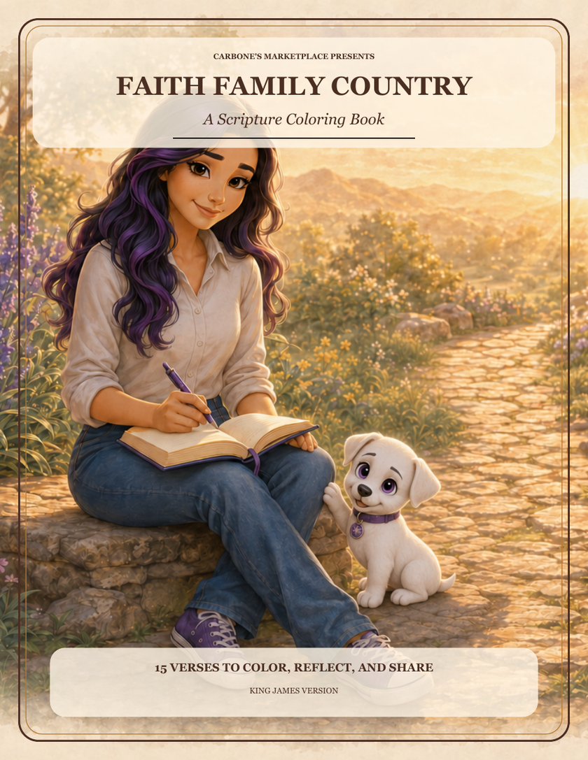 Faith Family Country Scripture Coloring Book - Free Printable PDF