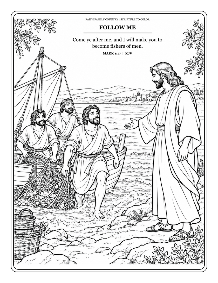 Faith Family Country Scripture Coloring Book - Free Printable PDF
