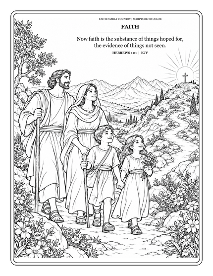 Faith Family Country Scripture Coloring Book - Free Printable PDF