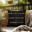 Faith, Family & Freedom Pillow - Carbone's Marketplace