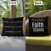 Faith, Family & Freedom Pillow – with Fear Fades, Faith Stands - Double Sided - Carbone's Marketplace