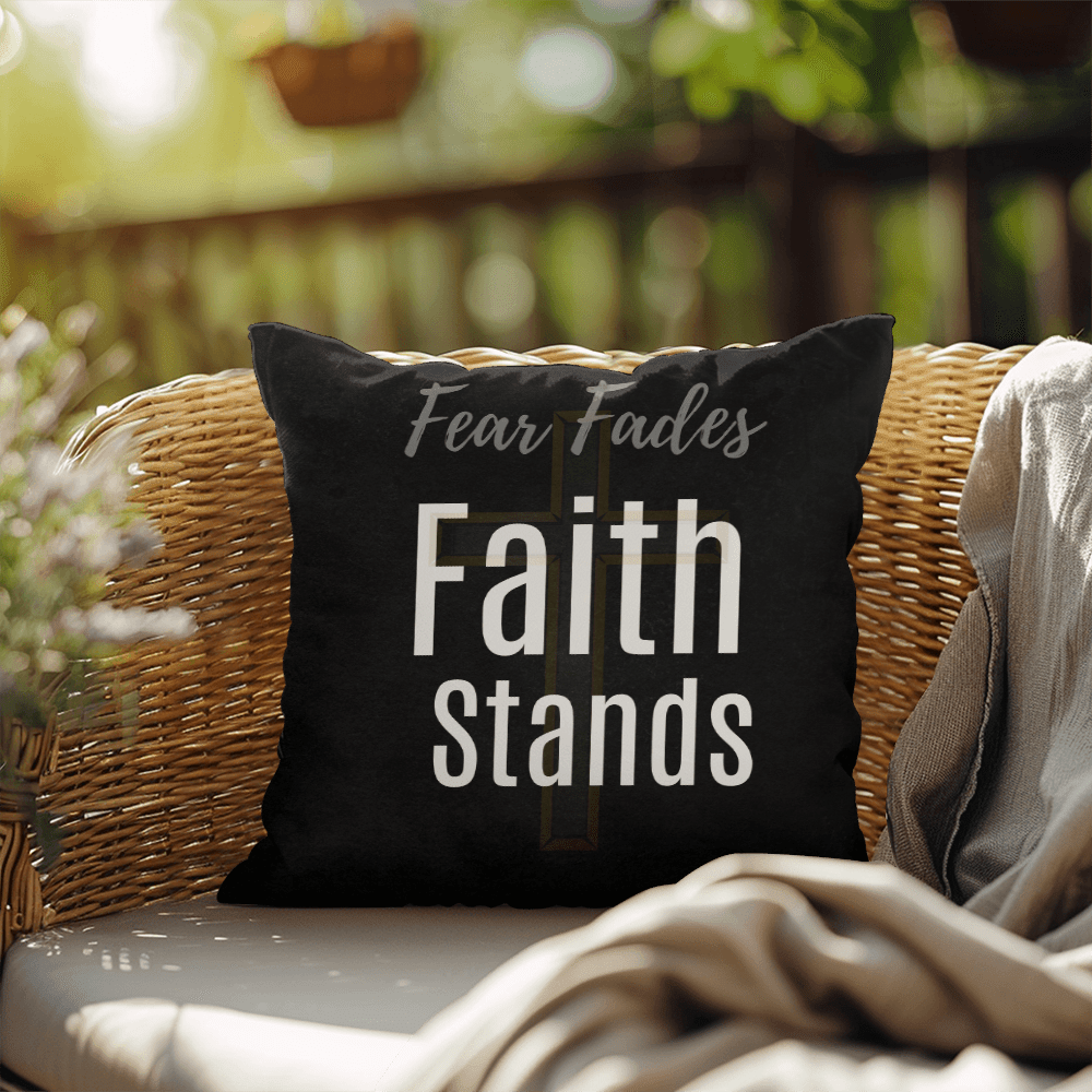 Fear Fades, Faith Stands Pillow - Carbone's Marketplace