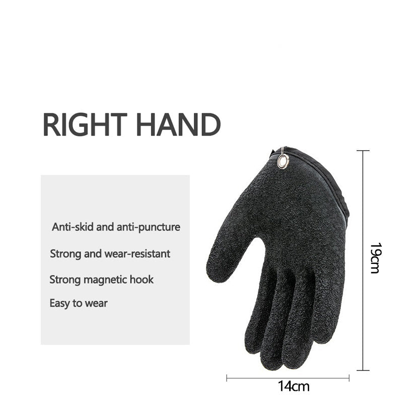 Fishing Gloves Anti - Slip Protect Hand from Puncture Scrapes Fisherman Professional Catch Fish Latex Hunting Gloves Left/Right - Carbone's Marketplace