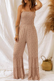 Floral Spaghetti Strap Smocked Wide Leg Jumpsuit: Trendy Elegance for Every Occasion - Carbone's Marketplace