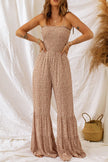 Floral Spaghetti Strap Smocked Wide Leg Jumpsuit: Trendy Elegance for Every Occasion - Carbone's Marketplace