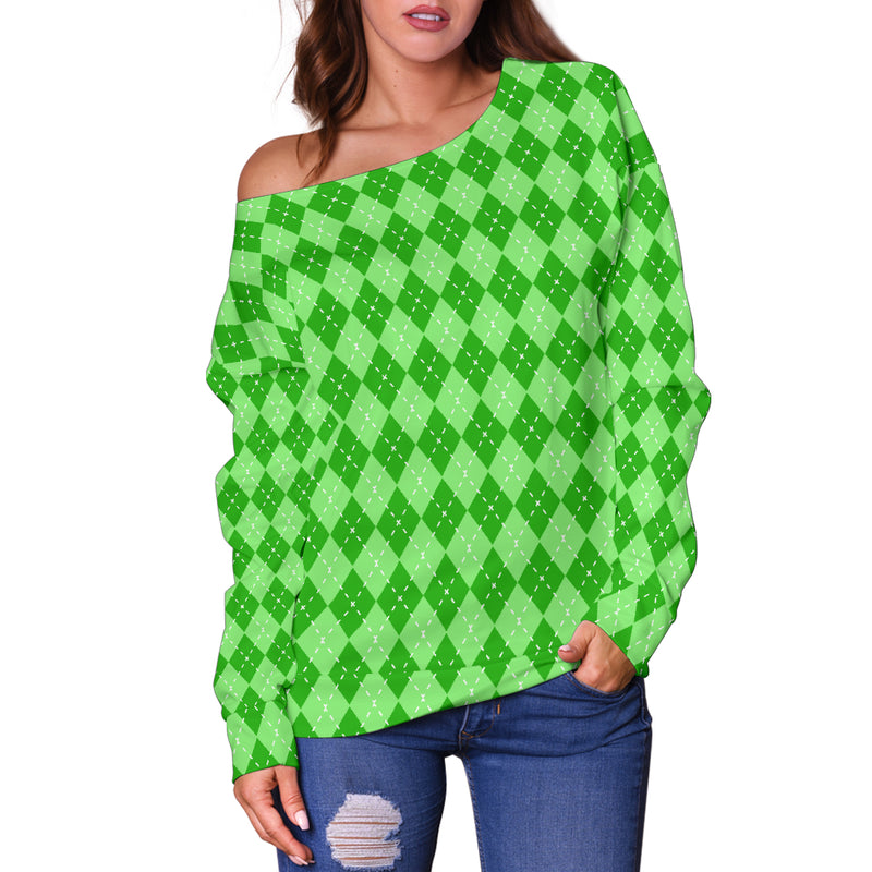 St Patricks Day Off Shoulder Sweater