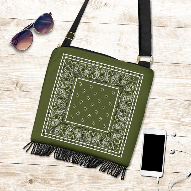 Army Green Bandana Boho Bag