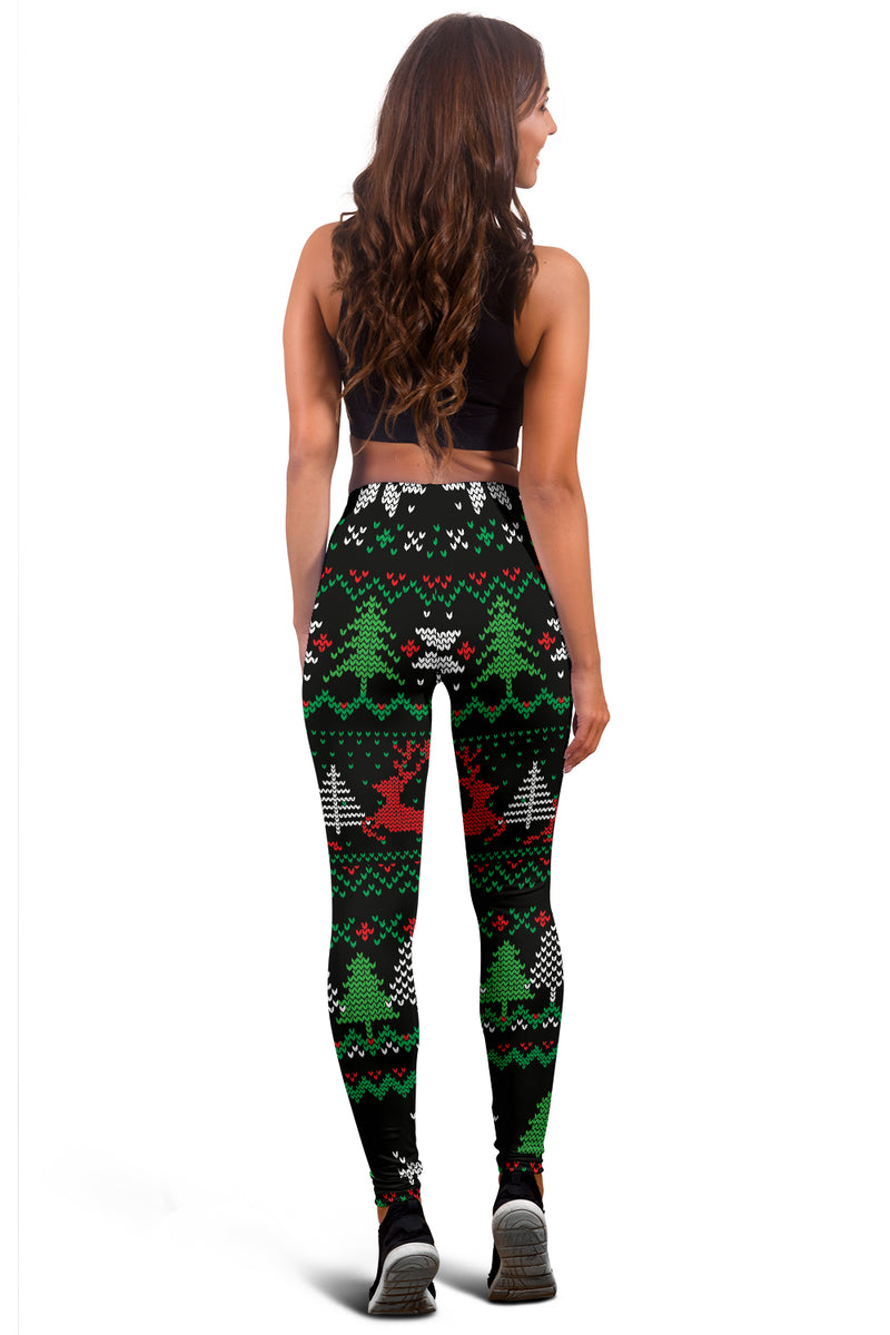 Ugly Christmas Red Green Black Leggings