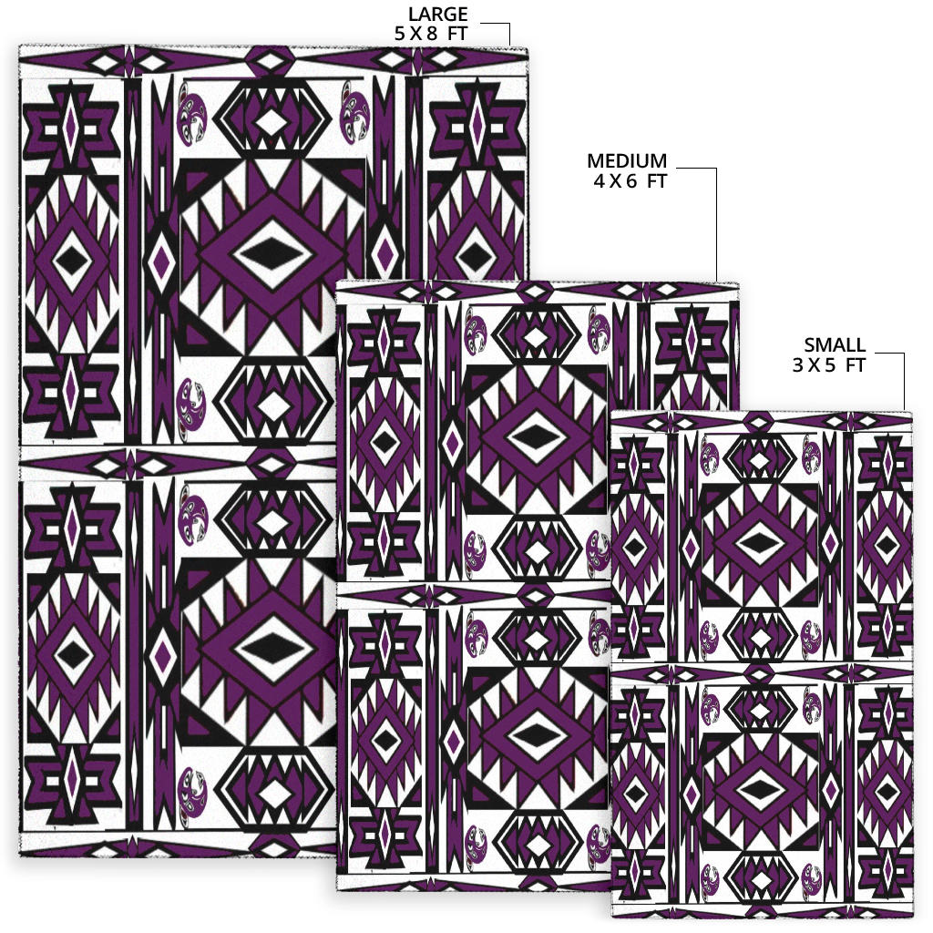 Native Stylish Area Rug Great for any Room Black Bottom  (purple)