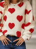 Fuzzy Heart Dropped Shoulder Sweatshirt - Carbone's Marketplace