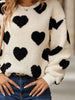 Fuzzy Heart Dropped Shoulder Sweatshirt - Carbone's Marketplace