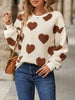 Fuzzy Heart Dropped Shoulder Sweatshirt - Carbone's Marketplace