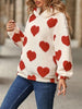 Fuzzy Heart Pocketed Dropped Shoulder Hoodie - Carbone's Marketplace