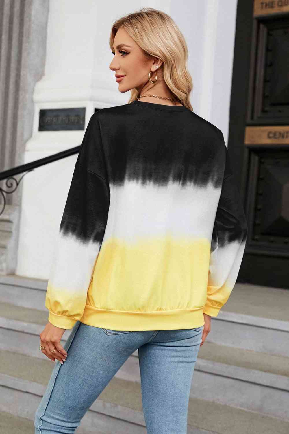 Gradient Round Neck Long Sleeve Sweatshirt - Carbone's Marketplace