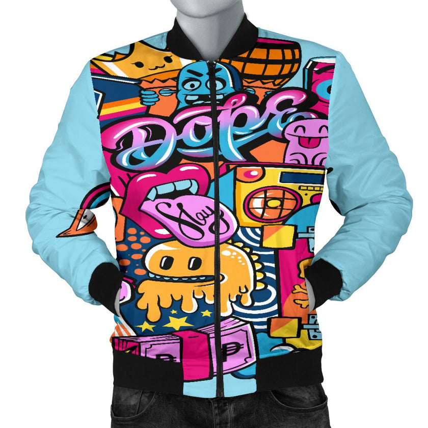 Graffiti Men's Bomber Jacket - Carbone's Marketplace