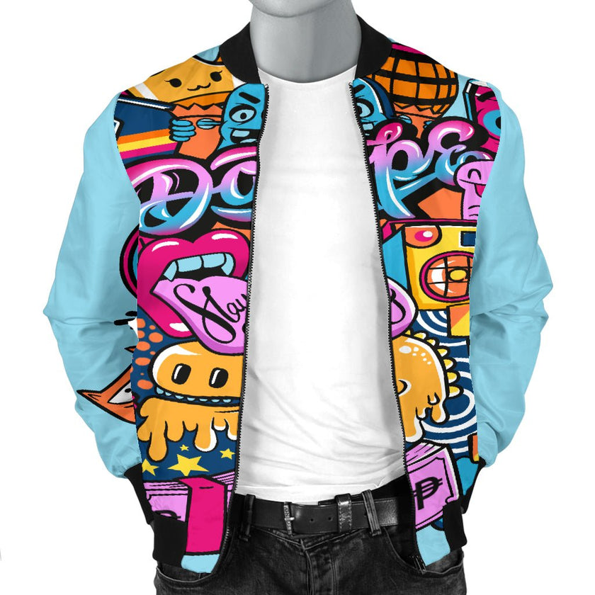 Graffiti Men's Bomber Jacket - Carbone's Marketplace