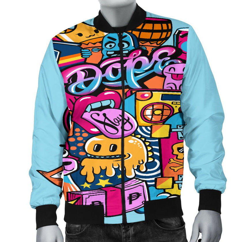 Graffiti Men's Bomber Jacket - Carbone's Marketplace