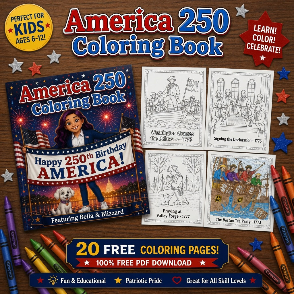 Free America 250 Coloring Book 🇺🇸