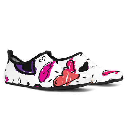 Hand Drawn Doodle Hearts Beach Shoes - Carbone's Marketplace