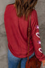 Heart Sequin Round Neck Long Sleeve T-Shirt - Carbone's Marketplace