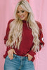 Heart Sequin Round Neck Long Sleeve T-Shirt - Carbone's Marketplace