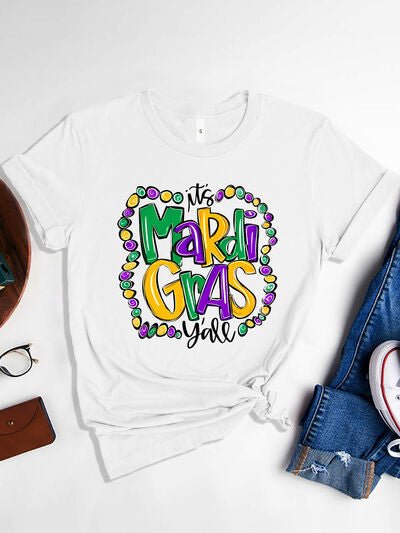 IT'S MARDI GRAS Y'ALL Round Neck T-Shirt - Carbone's Marketplace