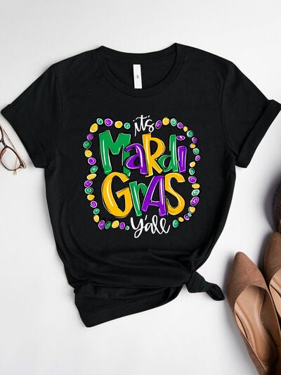 IT'S MARDI GRAS Y'ALL Round Neck T-Shirt - Carbone's Marketplace