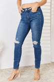 Judy Blue Full Size High Waist Distressed Slim Jeans - Carbone's Marketplace