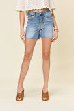 Judy Blue Full Size High Waist Raw Hem Denim Shorts - Carbone's Marketplace