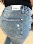 Judy Blue Full Size Mid Rise Destroyed Hem Distressed Jeans - Carbone's Marketplace