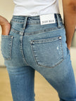 Judy Blue Full Size Mid Rise Destroyed Hem Distressed Jeans - Carbone's Marketplace