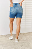 Judy Blue Full Size Tummy Control Double Button Bermuda Denim Shorts - Carbone's Marketplace