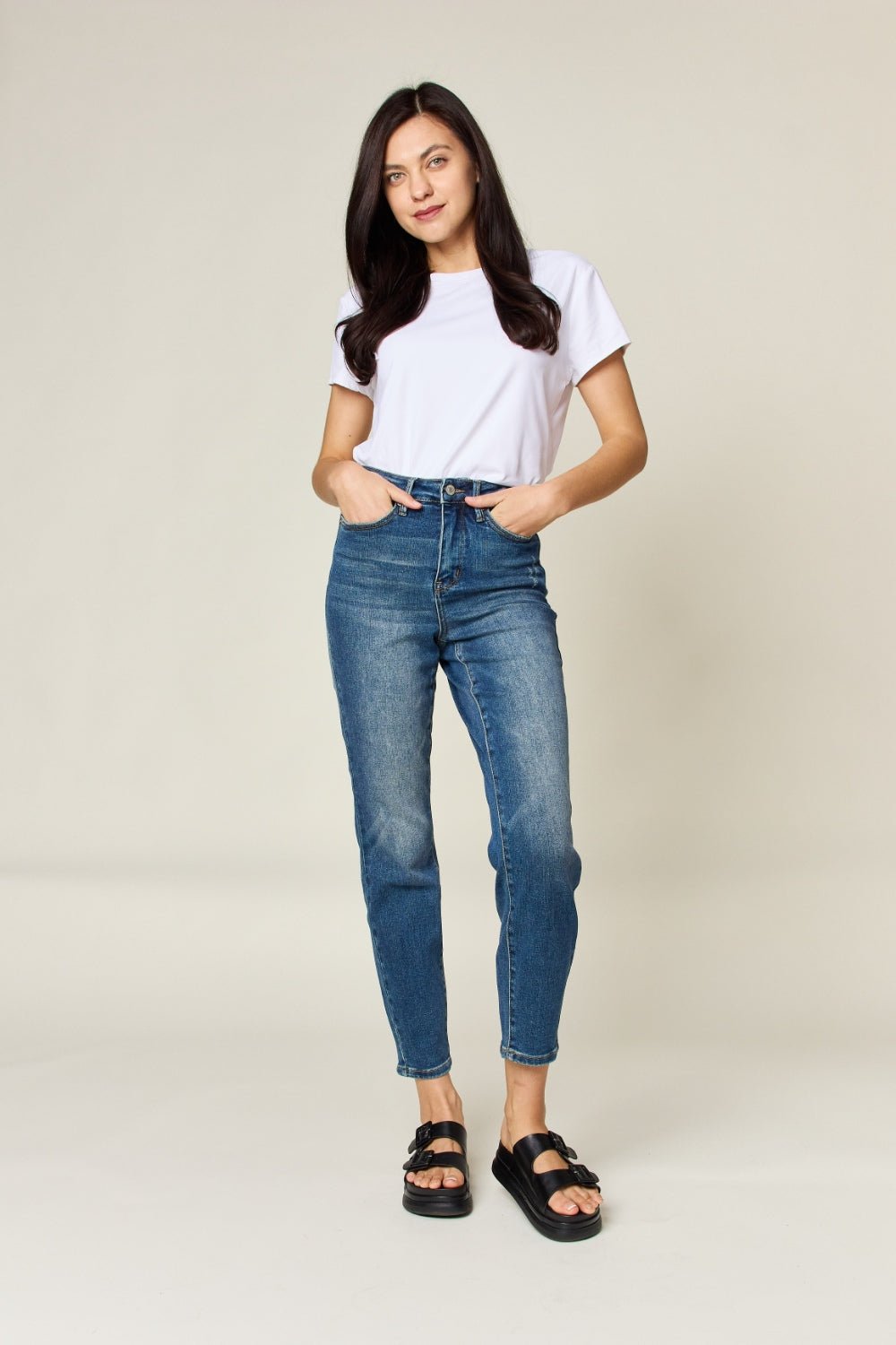 Judy Blue Full Size Tummy Control High Waist Slim Jeans - Carbone's Marketplace