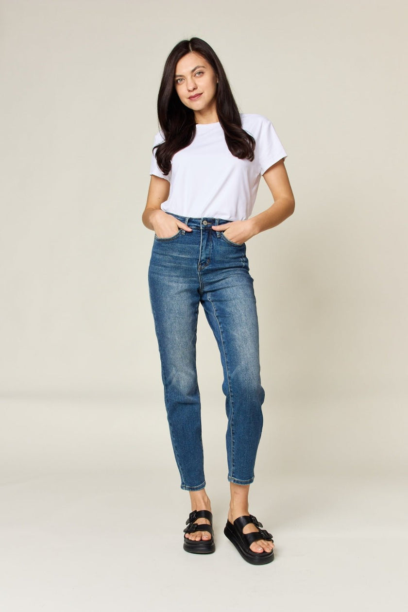 Judy Blue Full Size Tummy Control High Waist Slim Jeans - Carbone's Marketplace