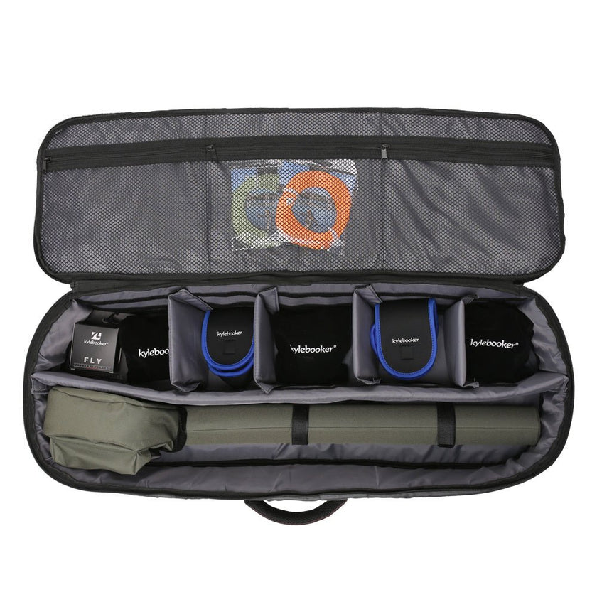 Kylebooker RB03 Fly Fishing Rod & Gear Bag Case; Hold up to 4 Fishing Rods; Heavy - Duty Honeycomb Frame - Carbone's Marketplace