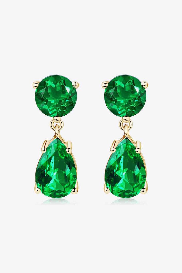 Lab - Grown Emerald Drop Earrings - Carbone's Marketplace