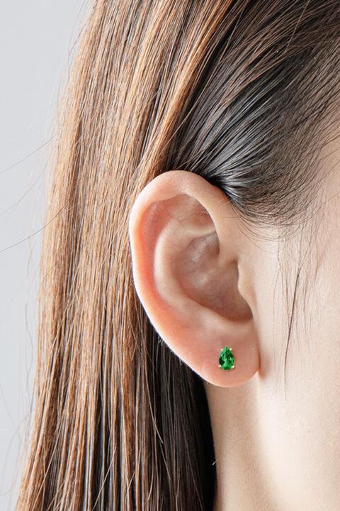 Lab - Grown Emerald Stud Earrings - Carbone's Marketplace