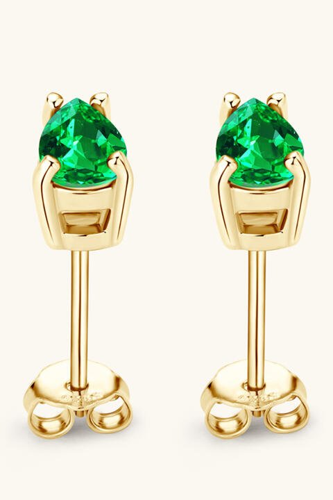 Lab - Grown Emerald Stud Earrings - Carbone's Marketplace