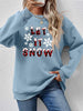 LET IT SNOW Round Neck Long Sleeve Sweatshirt - Carbone's Marketplace