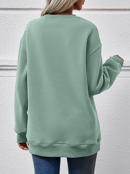 LET IT SNOW Round Neck Long Sleeve Sweatshirt - Carbone's Marketplace