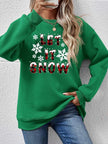 LET IT SNOW Round Neck Long Sleeve Sweatshirt - Carbone's Marketplace