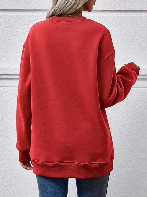 LET IT SNOW Round Neck Long Sleeve Sweatshirt - Carbone's Marketplace